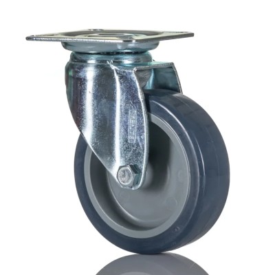 Tente Swivel Castor, Polyurethane Wheel, 75 mm Diameter, 60 kg Capacity, Plain Bearing, 1470PAO075P40
