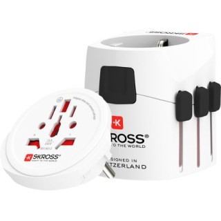 SKROSS Travel Adapter, World Dual USB, Australia, USA, Switzerland, UK, Pro Light, 250V, 6.3A, 1575W SKR-0084