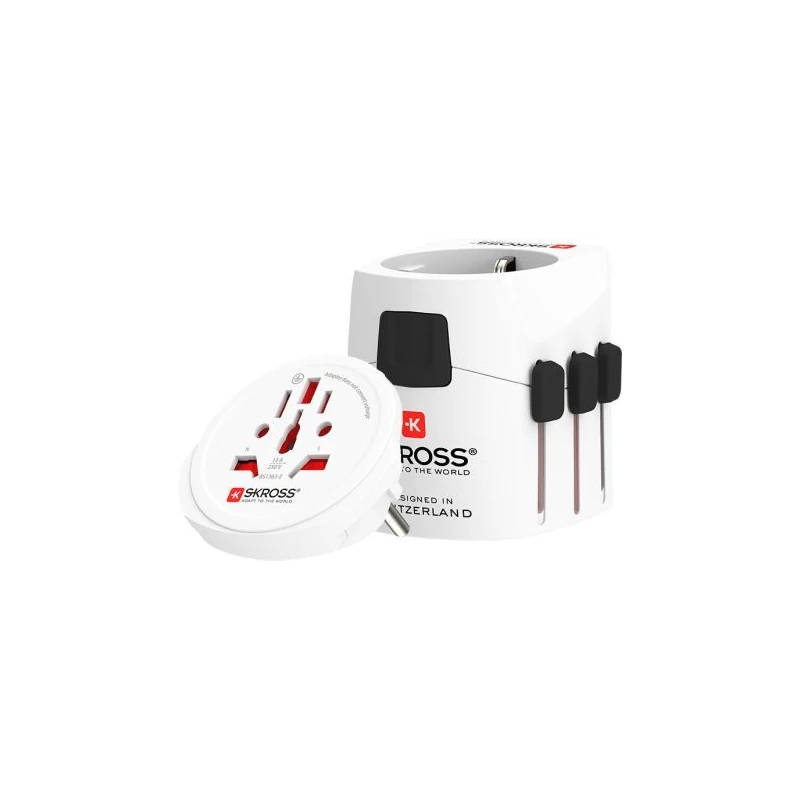 SKROSS Travel Adapter, World Dual USB, Australia, USA, Switzerland, UK, Pro Light, 250V, 6.3A, 1575W SKR-0084