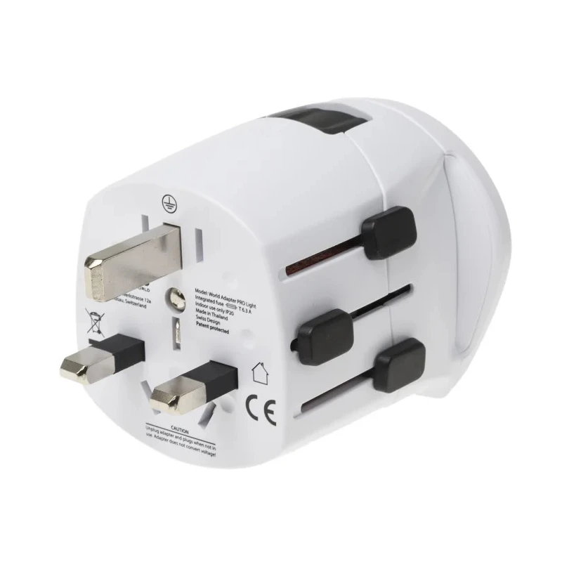 SKROSS Travel Adapter, World Dual USB, Australia, USA, Switzerland, UK, Pro Light, 250V, 6.3A, 1575W SKR-0084