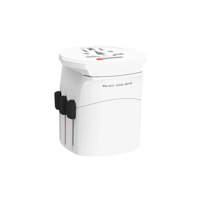 SKROSS Travel Adapter, World Dual USB, Australia, USA, Switzerland, UK, Pro Light, 250V, 6.3A, 1575W SKR-0084