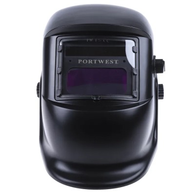 Portwest Auto-Darkening Welding Helmet CR2032, Lithium-Manganese Button Cell, Adjustable Headband, Silver