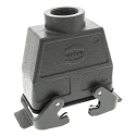 HARTING Han B Heavy Duty Power Connector Hood, 2 Lever, IP65, Die Cast Aluminium, 16B, Top Cable Entry, 09300160730