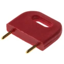 Harwin Shorting Link Straight Male Red Closed Top, 2 Way, 1 Row, 10.16 mm Pitch, Brass, D3088-99
