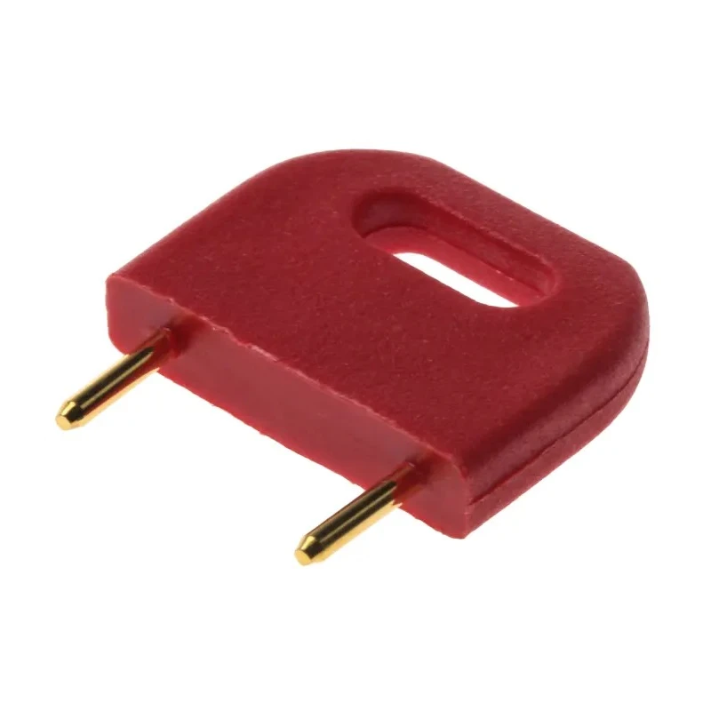 Harwin Shorting Link Straight Male Red Closed Top, 2 Way, 1 Row, 10.16 mm Pitch, Brass, D3088-99