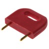 Harwin Shorting Link Straight Male Red Closed Top, 2 Way, 1 Row, 10.16 mm Pitch, Brass, D3088-99