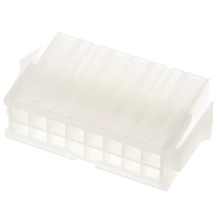 Molex Mini-Fit Jr Male Connector Housing 4.2mm Pitch 16 Way 2 Row Straight Panel Mount Nylon 39-01-2161