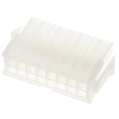 Molex Mini-Fit Jr Male Connector Housing 4.2mm Pitch 16 Way 2 Row Straight Panel Mount Nylon 39-01-2161