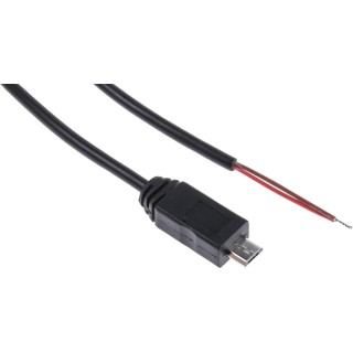 RS PRO USB Cable Male Micro USB Type B to Unterminated Black 1.8m 173-3531