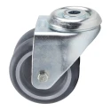 Tente Swivel Castor 80 kg Capacity Thermoplastic Rubber Wheel 75 mm Pressed Steel Frame Bright Zinc Plated 1970PJO075P30-13