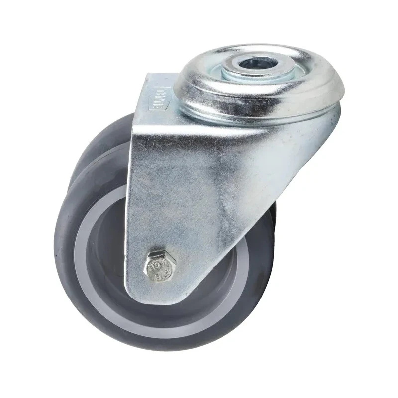 Tente Swivel Castor 80 kg Capacity Thermoplastic Rubber Wheel 75 mm Pressed Steel Frame Bright Zinc Plated 1970PJO075P30-13