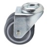 Tente Swivel Castor 80 kg Capacity Thermoplastic Rubber Wheel 75 mm Pressed Steel Frame Bright Zinc Plated 1970PJO075P30-13