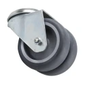 Tente Swivel Castor 80 kg Capacity Thermoplastic Rubber Wheel 75 mm Pressed Steel Frame Bright Zinc Plated 1970PJO075P30-13