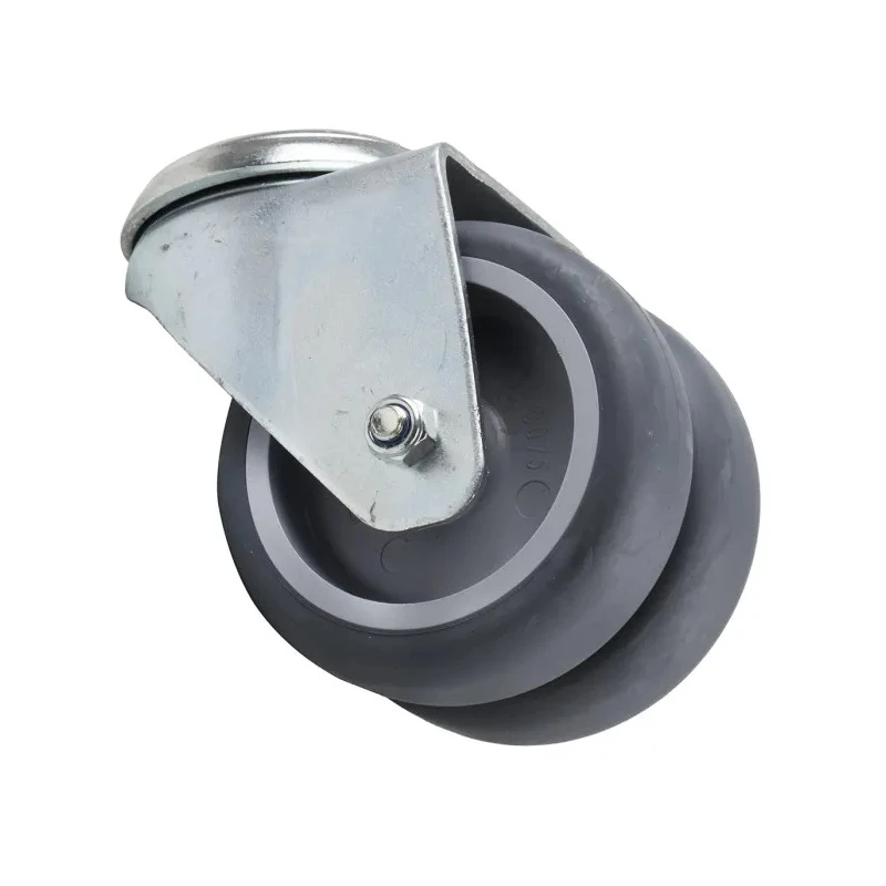 Tente Swivel Castor 80 kg Capacity Thermoplastic Rubber Wheel 75 mm Pressed Steel Frame Bright Zinc Plated 1970PJO075P30-13