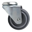 Tente Swivel Castor 80 kg Capacity Thermoplastic Rubber Wheel 75 mm Pressed Steel Frame Bright Zinc Plated 1970PJO075P30-13