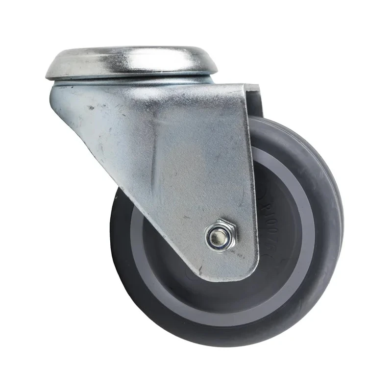Tente Swivel Castor 80 kg Capacity Thermoplastic Rubber Wheel 75 mm Pressed Steel Frame Bright Zinc Plated 1970PJO075P30-13