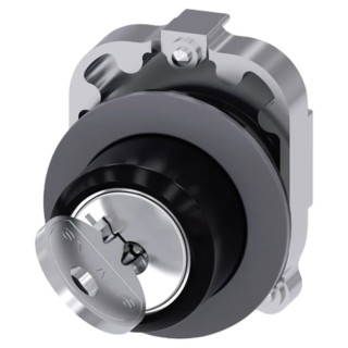 Siemens SIRIUS ACT 2-Position Key Switch Head, Momentary, 30 mm Cutout, Ronis Key, 3SU1060-4LC01-0AA0