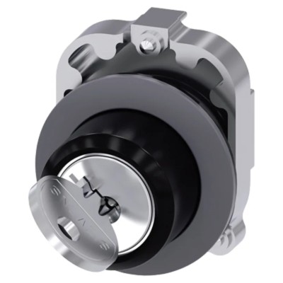 Siemens SIRIUS ACT 2-Position Key Switch Head, Momentary, 30 mm Cutout, Ronis Key, 3SU1060-4LC01-0AA0