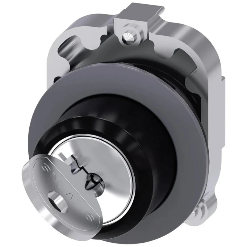 Siemens SIRIUS ACT 2-Position Key Switch Head, Momentary, 30 mm Cutout, Ronis Key, 3SU1060-4LC01-0AA0