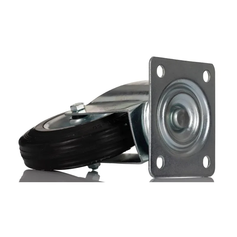 Tente Swivel Castor 100 kg Capacity 125 mm Solid Rubber Wheel Pressed Steel Frame Roller Bearing 3370DVR125P62