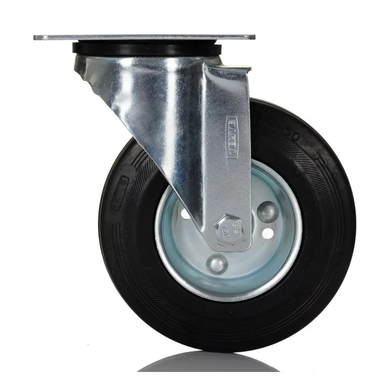 Tente Swivel Castor 100 kg Capacity 125 mm Solid Rubber Wheel Pressed Steel Frame Roller Bearing 3370DVR125P62