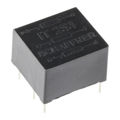 Schaffner Through-Hole Pulse Transformer IT253 1:1:1 Ratio, 1.1 mH, 0.55Ω, 1A, 6 Pins