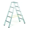 Zarges Aluminium Step Ladder 5 Rungs, 1.32m Open Length, 8.4kg, 150kg Capacity, Double-Sided Access 41553