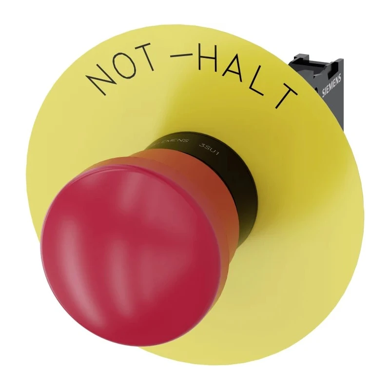 Siemens SIRIUS ACT Emergency Stop Push Button, Panel Mount, Pull Release, Mushroom Head, 22 mm Cutout, 1 3SU1100-1HA20-1CH0