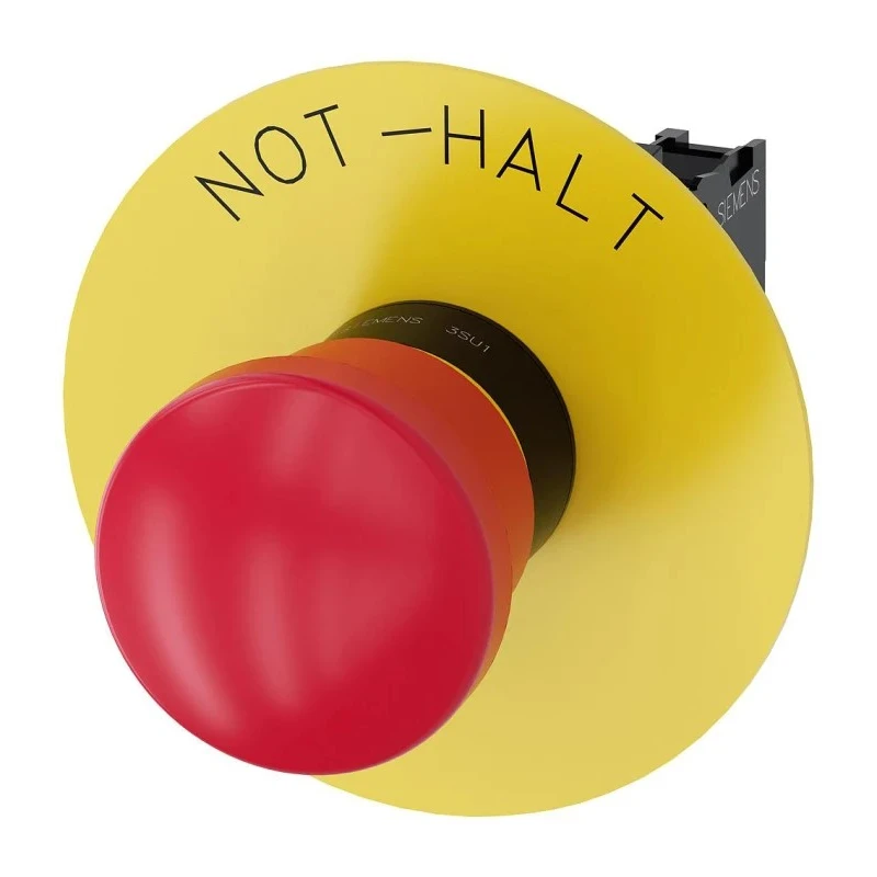 Siemens SIRIUS ACT Emergency Stop Push Button, Panel Mount, Pull Release, Mushroom Head, 22 mm Cutout, 1 3SU1100-1HA20-1CH0