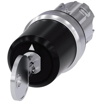 Siemens SIRIUS ACT 3-position Key Switch Head, Latching, 22mm Cutout, 3 Positions, SSG10 Key Type, 3SU1050-5BL01-0AA0