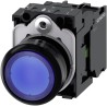 Siemens SIRIUS ACT 3SU11 Series Illuminated Push Button Switch Blue, Panel Mount, 22 mm Cutout, SPST 3SU1102-0AB50-1BA0