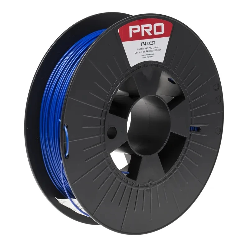 RS PRO 1.75 mm Blue ABS-X 3D Printer Filament, 500 g, FDM, 245°C Max, Model 174-0023