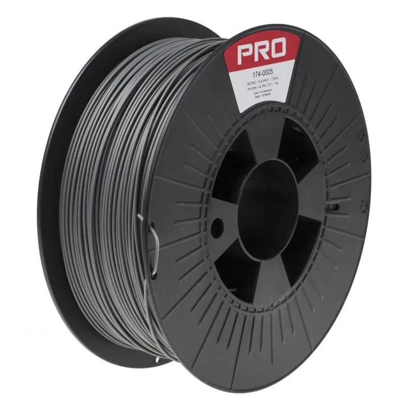 RS PRO 1.75 mm Grey PLA 3D Printer Filament 1 kg Spool FDM, Model 174-0005