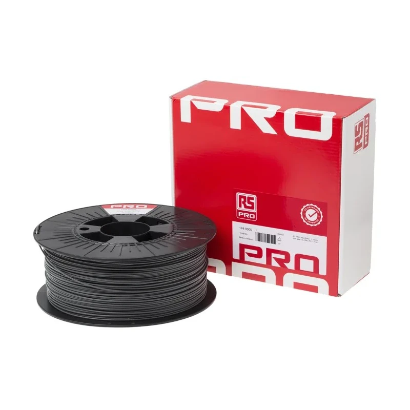 RS PRO 1.75 mm Grey PLA 3D Printer Filament 1 kg Spool FDM, Model 174-0005