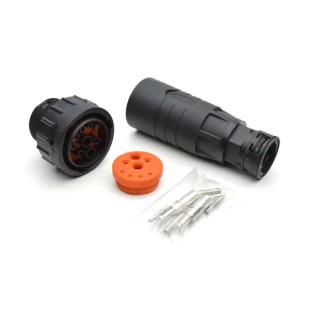 Amphenol Industrial Circular Connector 9 Contacts Cable Socket Female IP67 IP69K Duramate 24V AHDP06-24-91S-BS2-K10X