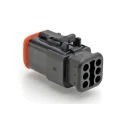 Amphenol Industrial 06 Series Automotive Connector Male Black Cable, 6 Way Crimp Termination AT06-6S-SR01BLK