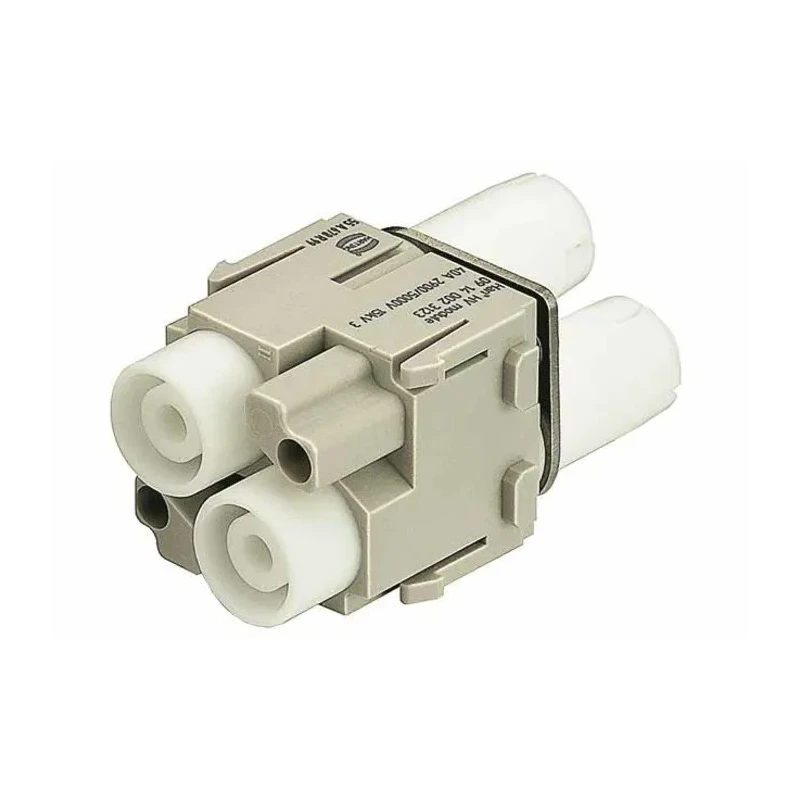 HARTING Heavy Duty Power Connector Module 40A 5kV HV Female 2 Contacts Cable Mount Copper Alloy 09140023123