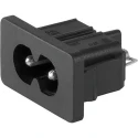 Schurter C8 Straight Snap-in IEC Connector, 250V, 2.5A, Male, Quick Connect, 4300.0105