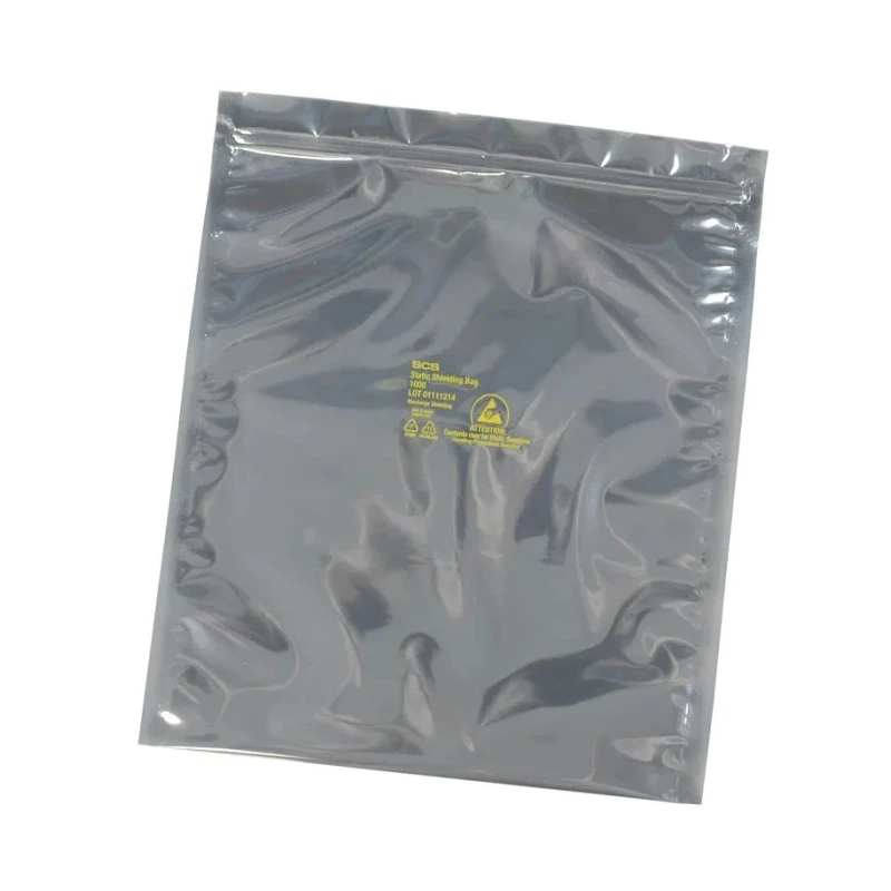 SCS Anti-Static Bag, 254mm Width x 610mm Length, Dissipative Static Shielding, Clear, 0.07mm Thick, 3001024