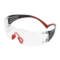 3M SecureFit 400 Series Safety Glasses, Impact Resistant Polycarbonate, Anti-Fog, Multi-Color Frame SF401SGAF-RED
