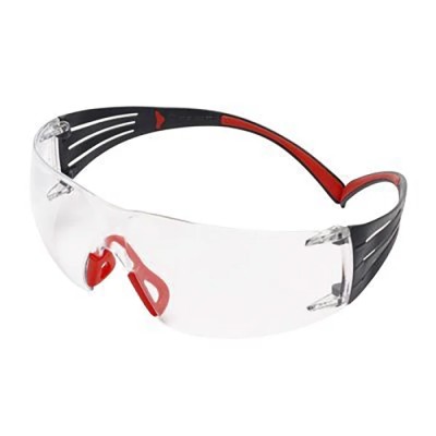 3M SecureFit 400 Series Safety Glasses, Impact Resistant Polycarbonate, Anti-Fog, Multi-Color Frame SF401SGAF-RED