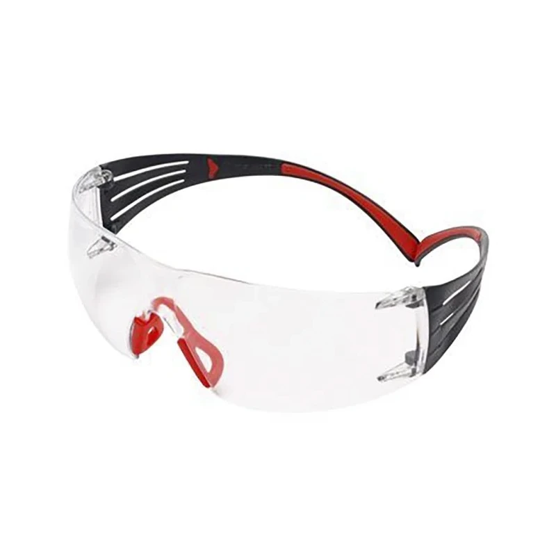 3M SecureFit 400 Series Safety Glasses, Impact Resistant Polycarbonate, Anti-Fog, Multi-Color Frame SF401SGAF-RED