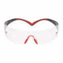 3M SecureFit 400 Series Safety Glasses, Impact Resistant Polycarbonate, Anti-Fog, Multi-Color Frame SF401SGAF-RED