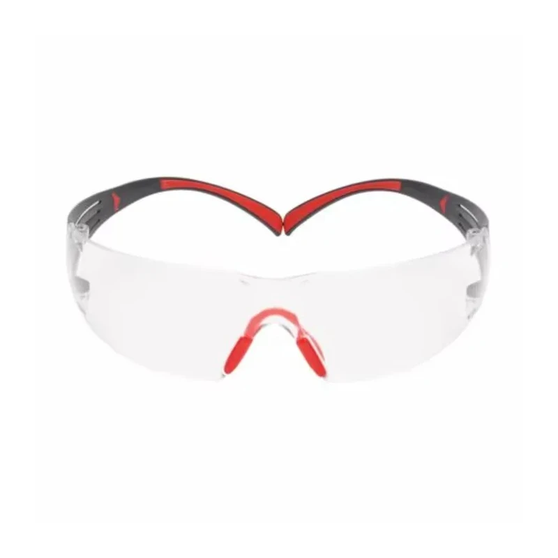 3M SecureFit 400 Series Safety Glasses, Impact Resistant Polycarbonate, Anti-Fog, Multi-Color Frame SF401SGAF-RED
