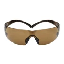 3M SecureFit 400 Safety Glasses Brown Lens Anti-Mist Coating Impact Resistant Liquid Splash Plastic Frame SF405SGAF-BLA