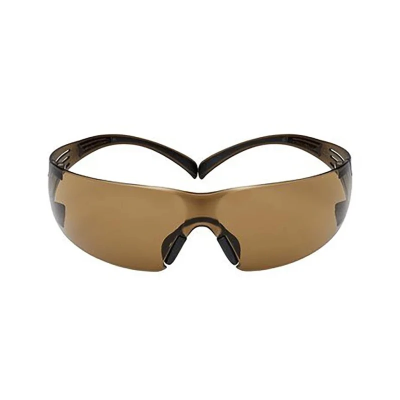 3M SecureFit 400 Safety Glasses Brown Lens Anti-Mist Coating Impact Resistant Liquid Splash Plastic Frame SF405SGAF-BLA