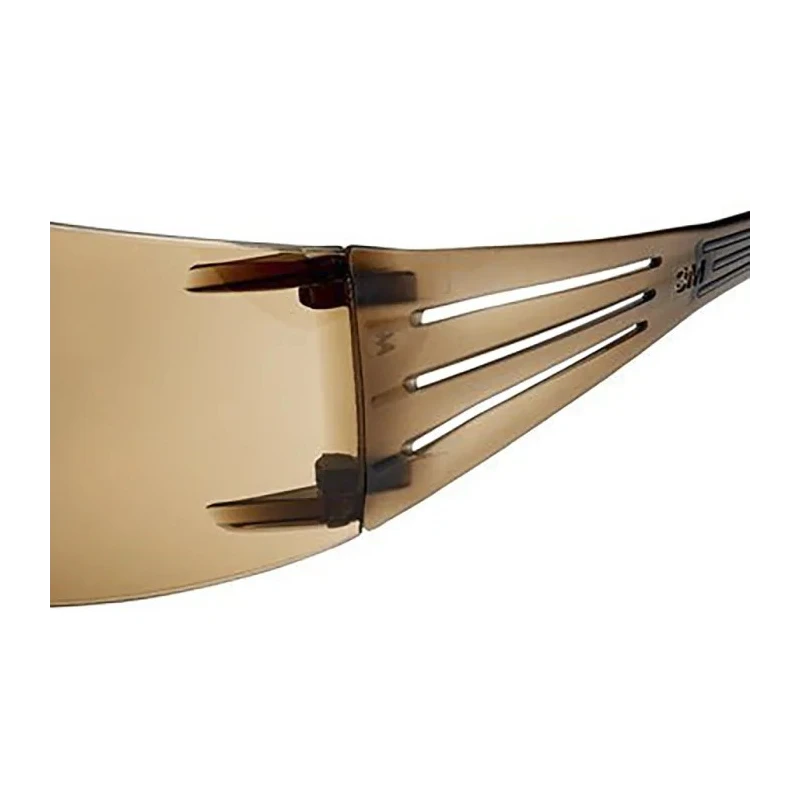 3M SecureFit 400 Safety Glasses Brown Lens Anti-Mist Coating Impact Resistant Liquid Splash Plastic Frame SF405SGAF-BLA