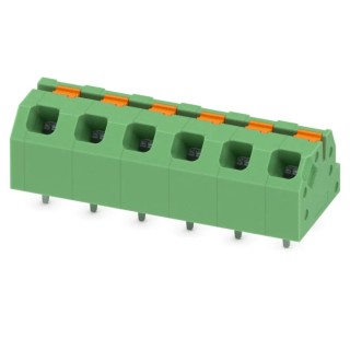 Phoenix Contact SPTAF 1/ 6-5.0-IL Series Angled Wave Soldering Mount PCB Terminal Block, 6 Contacts, 5 mm Pitch 1862314