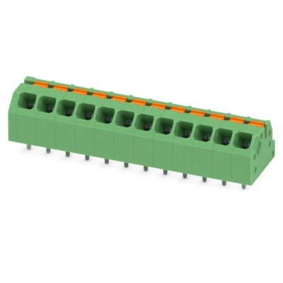 Phoenix Contact SPTAF 1/12-3.5-IL Series Straight Wave Soldering Mount PCB Terminal Block, 12 Contacts, 3.5 mm 1862039