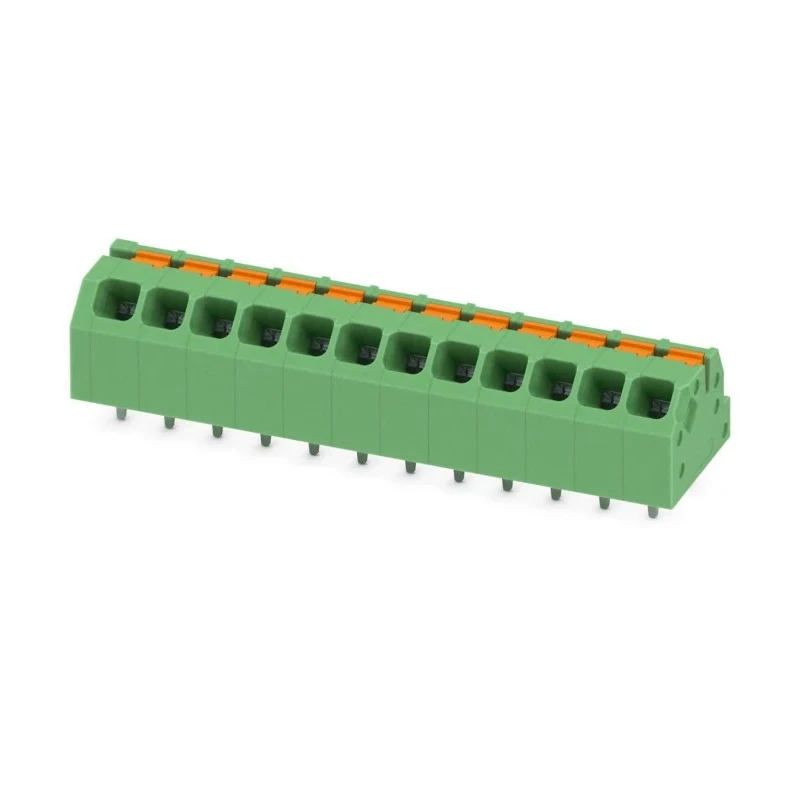 Phoenix Contact SPTAF 1/12-3.5-IL Series Straight Wave Soldering Mount PCB Terminal Block, 12 Contacts, 3.5 mm 1862039